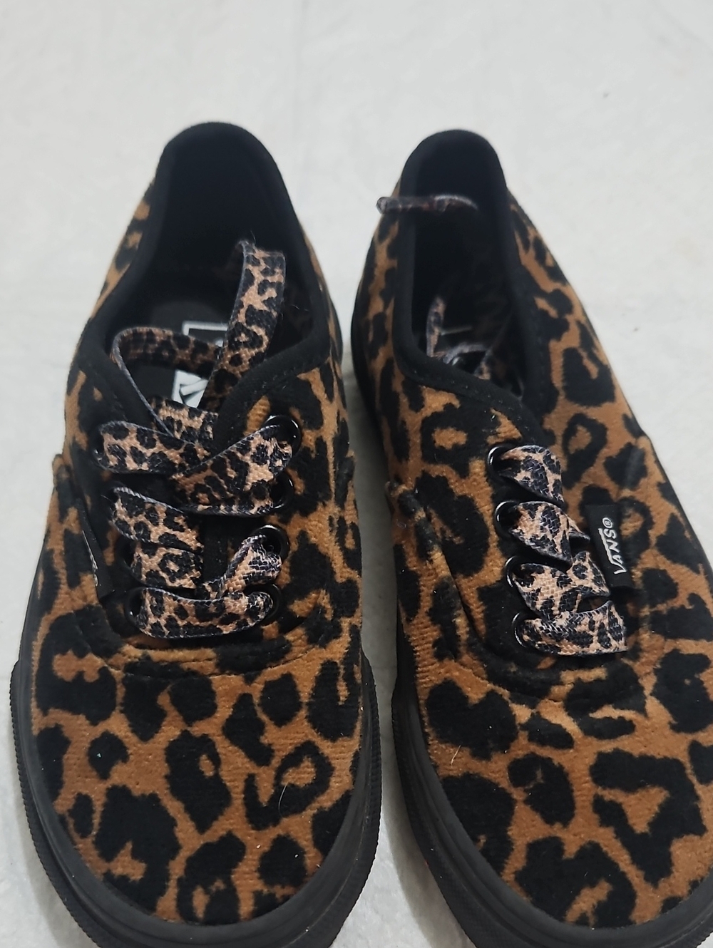 Vans Kids Leopard Print Casual Sneakers - Brown Sz 10.5